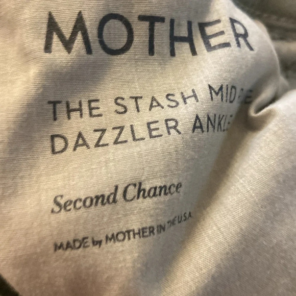 MOTHER Stash Mid Rise Dazzler Ankle Jeans Sz 25 Second Chance Green Rinse - Picture 4 of 6